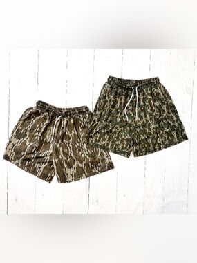 Two pairs of Men’s Mesh Camo Print Drawstring Shorts